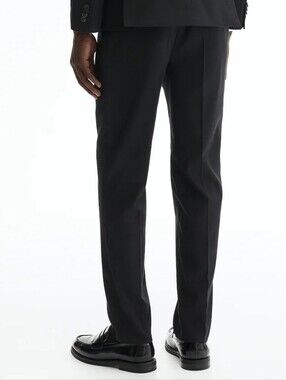NWT H&M Men's Regular Fit Tailored Suit Separate Pants, 32R Black Trousers